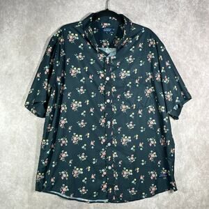 Simply Southern Shirt Mens Large Black Floral Button Down Short Sleeve Casual